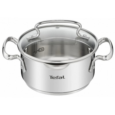 Каструля Tefal DUETTO+, 1.5л, з кришкою, нержавюча сталь, скло