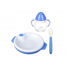 Набір для годування Nuvita 6м+ Блакитний 3 предмета NV1491Blue Набір для годування Nuvita 6м+ Блакитний 3 предмета NV1491Blue