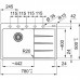 Мийка кухонна Franke Centro, фраграніт, прямокутник, з крилом, 780х500х200мм, чаша - 1, врізна, CNG 611-78 TL, сірий сланець