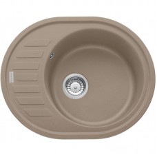 Мийка кухонна Franke Ronda, фраграніт, овал, з крилом, 620х500х200мм, чаша - 1, накладна, ROG 611-62, мигдаль