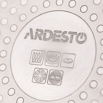 Сковорода глибока з кришкою Ardesto Black Mars Alcor, 28см, алюміній, чорний