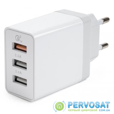 Зарядное устройство Vinga 3 Port USB Charger QС3.0 + 2x2.4A 30W max (VCPWCHQC3)