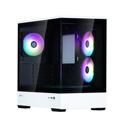 Корпус Zalman P30 без БЖ, 1xUSB3.0, 1xUSBType-C, 3x120мм ARGB, VGA 420мм, LCS ready, TG Side Panel, mATX, чорний/білий