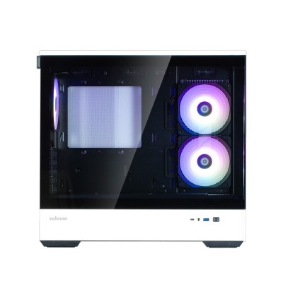 Корпус Zalman P30 без БЖ, 1xUSB3.0, 1xUSBType-C, 3x120мм ARGB, VGA 420мм, LCS ready, TG Side Panel, mATX, чорний/білий