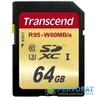 Карта памяти Transcend 64GB SDXC class 10 UHS-I U3 (TS64GSDU3)