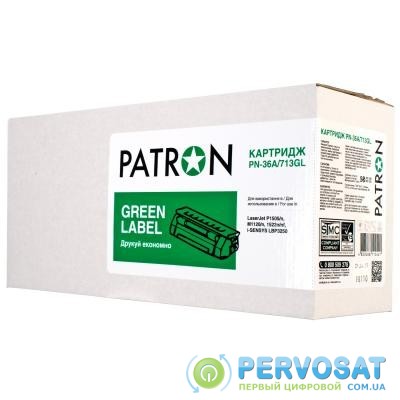 Картридж PATRON HP LJ CB436A/CANON 713 GREEN Label (PN-36A/713GL)
