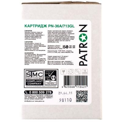 Картридж PATRON HP LJ CB436A/CANON 713 GREEN Label (PN-36A/713GL)