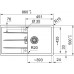 Мийка кухонна Franke Centro, фраграніт, прямокутник, з крилом, 860х500х200мм, чаша - 1, накладна, CNG 611-86, онікс