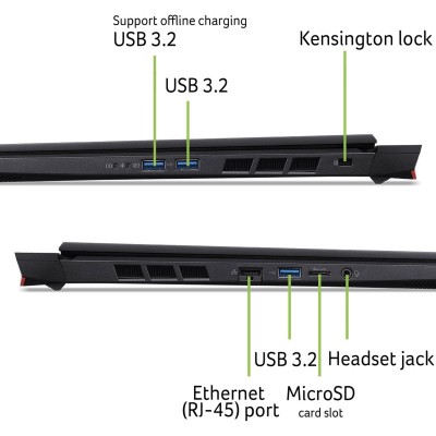 Ноутбук Acer Nitro 16 AN16-73 16&quot; WUXGA IPS, Intel i5-14450HX, 16GB, F512GB, NVD4050-6, Lin, чорний