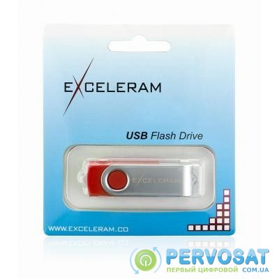 USB флеш накопитель eXceleram 8GB P1 Series Silver/Red USB 2.0 (EXP1U2SIRE08)