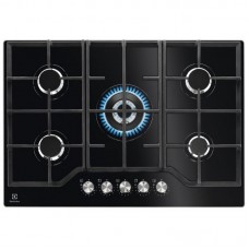 Варильна поверхня Electrolux газова на склі, 75см, чавун, чорний Варильна поверхня Electrolux газова на склі, 75см, чавун, чорний