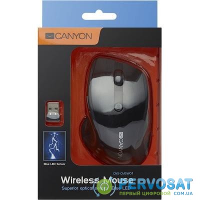 Мышка CANYON CNS-CMSW01B Wireless Black (CNS-CMSW01B)