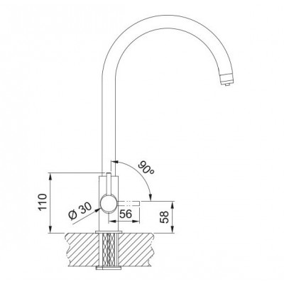 Змішувач для кухні Franke Lina Clear Water, довж.виливу - 216 мм, поворотний, 1+1 фільтр, чорний матовий