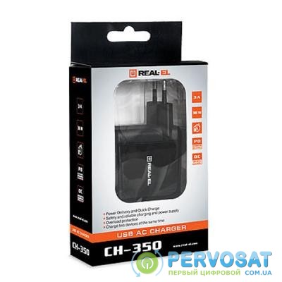 Зарядное устройство REAL-EL CH-350 black (EL123160017)
