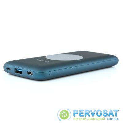 Батарея универсальная Vinga 10000 mAh Wireless QC3.0 PD soft touch blue (BTPB3510WLROBL)