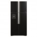 Холодильник с верхней мороз. HITACHI R-W660PUC7XGBK, 184х75х86см, 4 дв., Х- 396л, М- 144л, A+, NF, Інвертор, Чорне скло