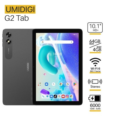 Планшет UMIDIGI G2 Tab (MT11) 10.1&quot; 4ГБ, 64ГБ, 6000мА·год, Android, сірий