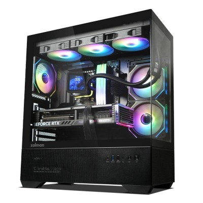Корпус Zalman Chronix без БЖ, 1xUSB3.0, 1xUSB2.0, 1x Type C, 2x120мм ARGB Reverse,  1x120мм ARGB, VGA 410мм, LCS ready, TG Side/Front Panel, ATX, чорний
