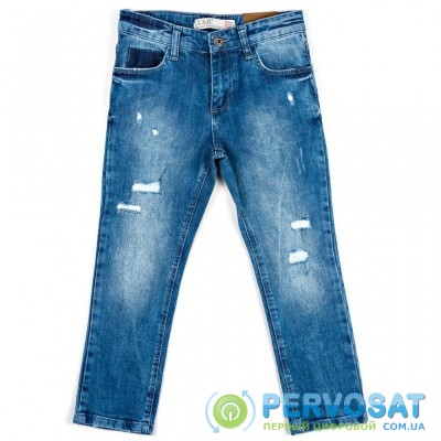 Штаны детские Breeze джинсовые с потертостями (OZ-18606-128B-blue)