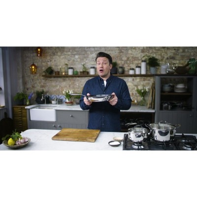 Сковорода Tefal Jamie Oliver Cooks Direct, 24см, покриття Titanium 2Х, індукція, Thermo-Spot, нерж.сталь
