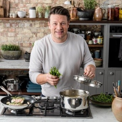 Сковорода Tefal Jamie Oliver Cooks Direct, 24см, покриття Titanium 2Х, індукція, Thermo-Spot, нерж.сталь