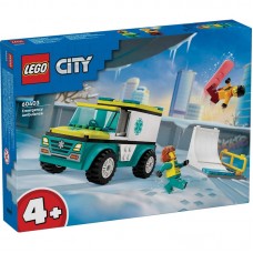 Конструктор LEGO City Карета швидкої допомоги й сноубордист Конструктор LEGO City Карета швидкої допомоги й сноубордист