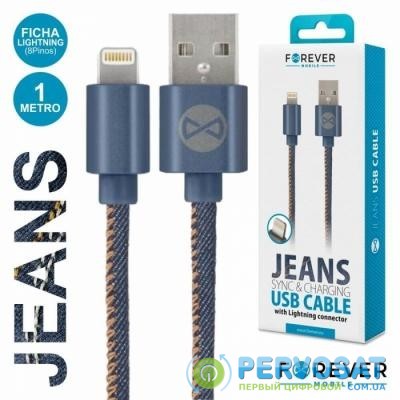 Дата кабель USB 2.0 AM to Lightning jeans Forever (T_01628)