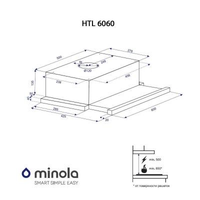 Вытяжка кухонная MINOLA HTL 6060 I/ BL GLASS 430