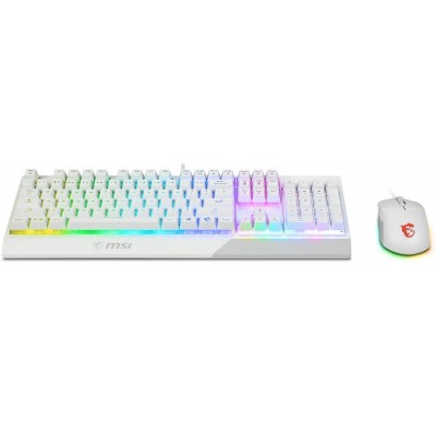 Комплект клавіатура та миша MSI Vigor GK30 COMBO WHITE UA USB, EN/UKR/RU, RGB, білий