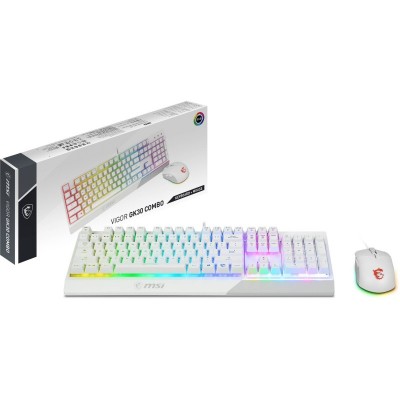 Комплект клавіатура та миша MSI Vigor GK30 COMBO WHITE UA USB, EN/UKR/RU, RGB, білий