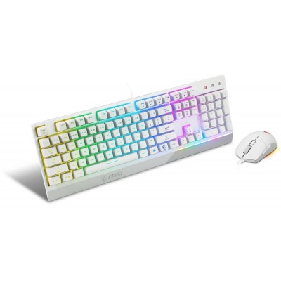 Комплект клавіатура та миша MSI Vigor GK30 COMBO WHITE UA USB, EN/UKR/RU, RGB, білий