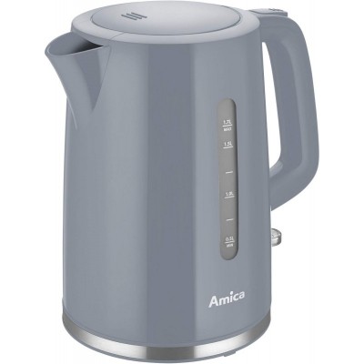Електрочайник Amica 1.7л, пластик, сірий