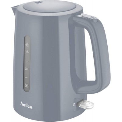 Електрочайник Amica 1.7л, пластик, сірий