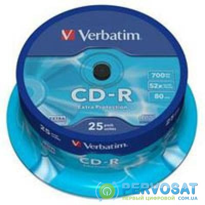 Диск CD Verbatim 700Mb 52x Cake box 25шт Extra (43432)