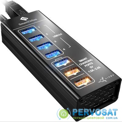 Концентратор AirOn SmartDelux 4-ports USB 3.0 + 3-ports super charging (86000150125)