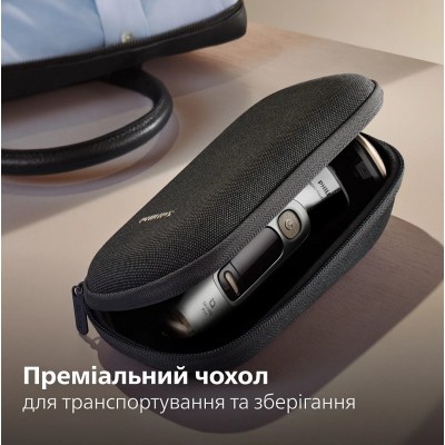 Бритва електр. Philips Series i9000 Prestige Ultra,  бритв.головок-3, Li-Ion, сух.+волог., індикатор заряду, твердий чохол, хром