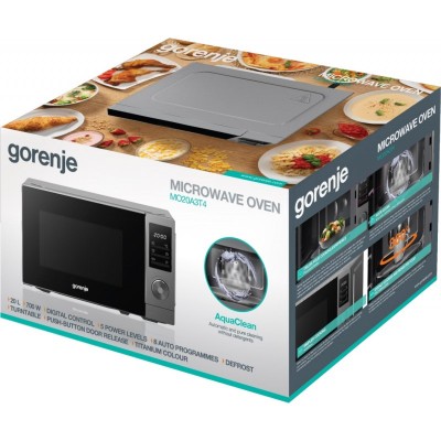 Мікрохвильова піч Gorenje, 20л, електр. керув., 700Вт, дисплей, нерж