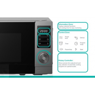 Мікрохвильова піч Gorenje, 20л, електр. керув., 700Вт, дисплей, нерж