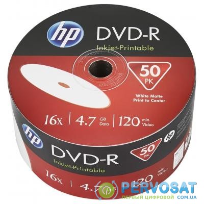 Диск DVD HP DVD+R 4.7GB 16X IJ PRINT 50шт (69304)