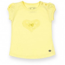 Футболка дитяча Breeze з серцем з мережив (7444-74G-yellow) Футболка дитяча Breeze з серцем з мережив (7444-74G-yellow)