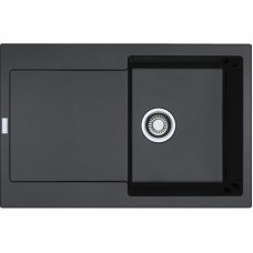 Мийка кухонна Franke Centro, фраграніт, прямокутник, з крилом, 780х500х200мм, чаша - 1, врізна, CNG 611-78 XL, чорний матовий