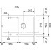 Мийка кухонна Franke Centro, фраграніт, прямокутник, з крилом, 780х500х200мм, чаша - 1, врізна, CNG 611-78 XL, чорний матовий