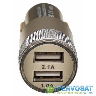 Зарядное устройство Grand-X 2xUSB 5V/2.1A + DC cable 2,2А USB/Micro USB 1m (CH-25BM)