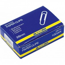 Скріпки канцелярські BUROMAX нікельовані 28 мм, 100 шт.,круглі (BM.5005_V)