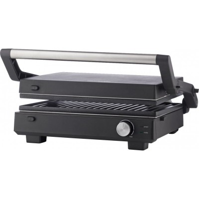 Гриль Gorenje прижимний 2000Вт, темп. режимів-7, з`ємні пластини, розкриття на 180°, метал, чорний