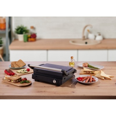Гриль Gorenje прижимний 2000Вт, темп. режимів-7, з`ємні пластини, розкриття на 180°, метал, чорний