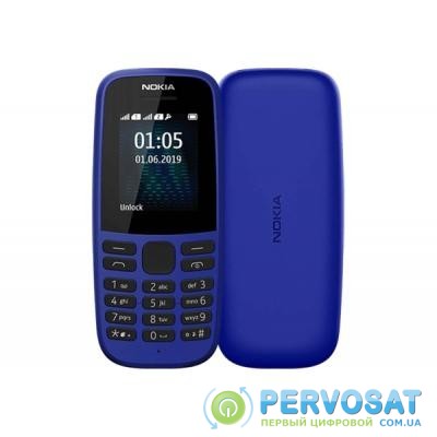 Мобильный телефон Nokia 105 SS 2019 Blue (16KIGL01A13)