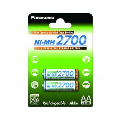 Аккумулятор PANASONIC High Capacity AA 2700 mAh * 2 (BK-3HGAE/2BE)