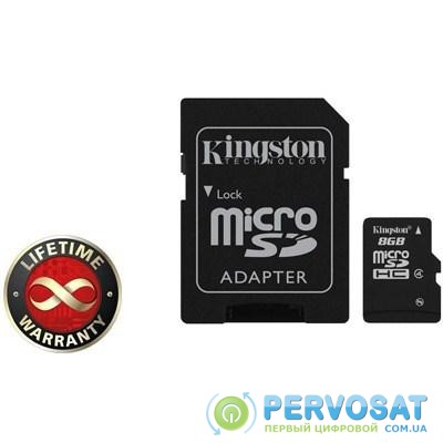 Карта памяти Kingston 8Gb microSDHC class 4 (SDC4/8GB)