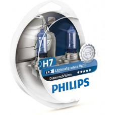 Лампа галогенна Philips H7 Diamond Vision, 5000K, 2шт/блістер Лампа галогенна Philips H7 Diamond Vision, 5000K, 2шт/блістер